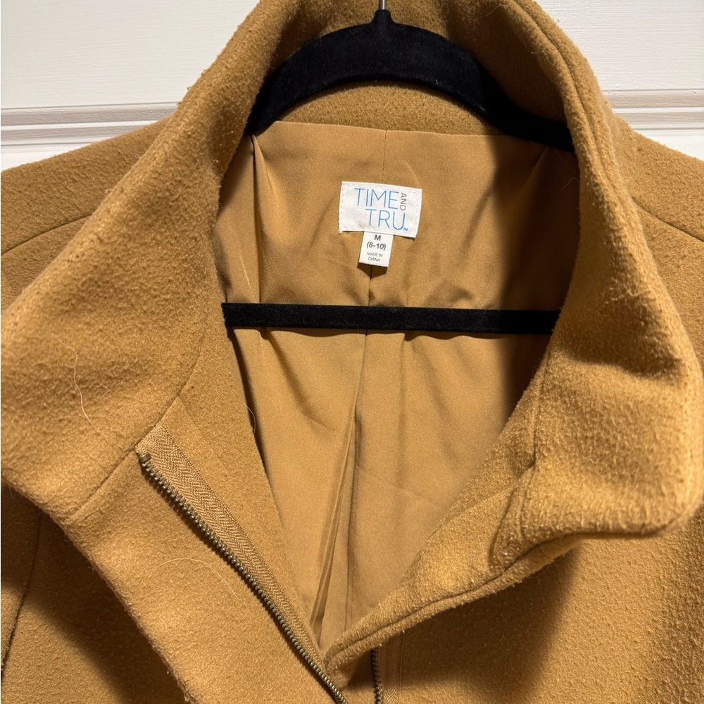 Time and Tru Women's Camel Trench Coat - Picture 2 of 3